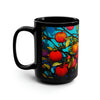 Neon Apple Grove Black Ceramic Mug / Teacup 15oz