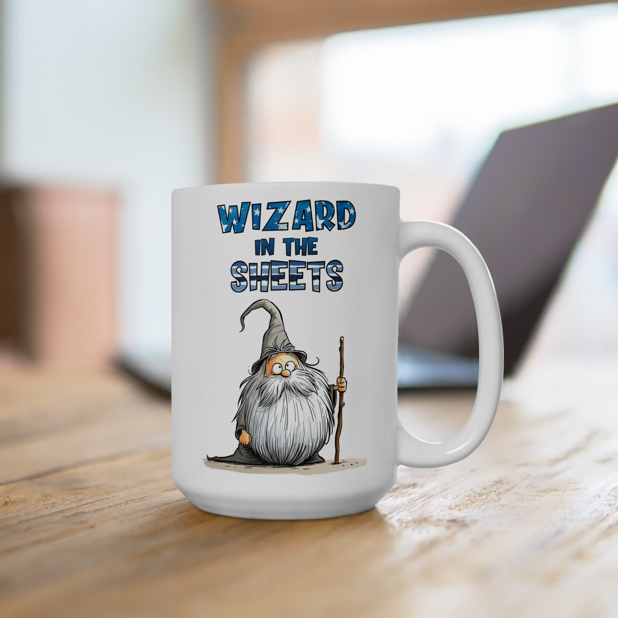 Cute Wizard "Wizard In The Sheets" Ceramic Mug 15oz