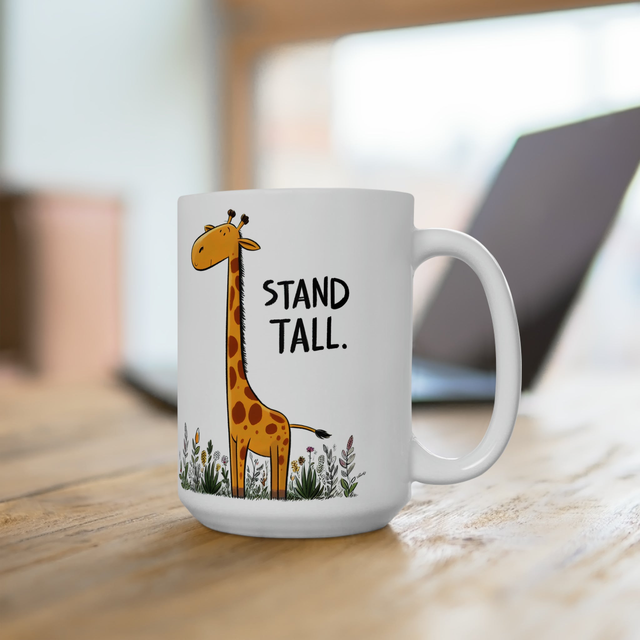 Giraffe "Stand tall" Ceramic Mug 15oz