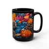 Neon Pinecones Black Ceramic Mug / Teacup 15oz