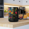 Neon Apple Grove Black Ceramic Mug / Teacup 15oz