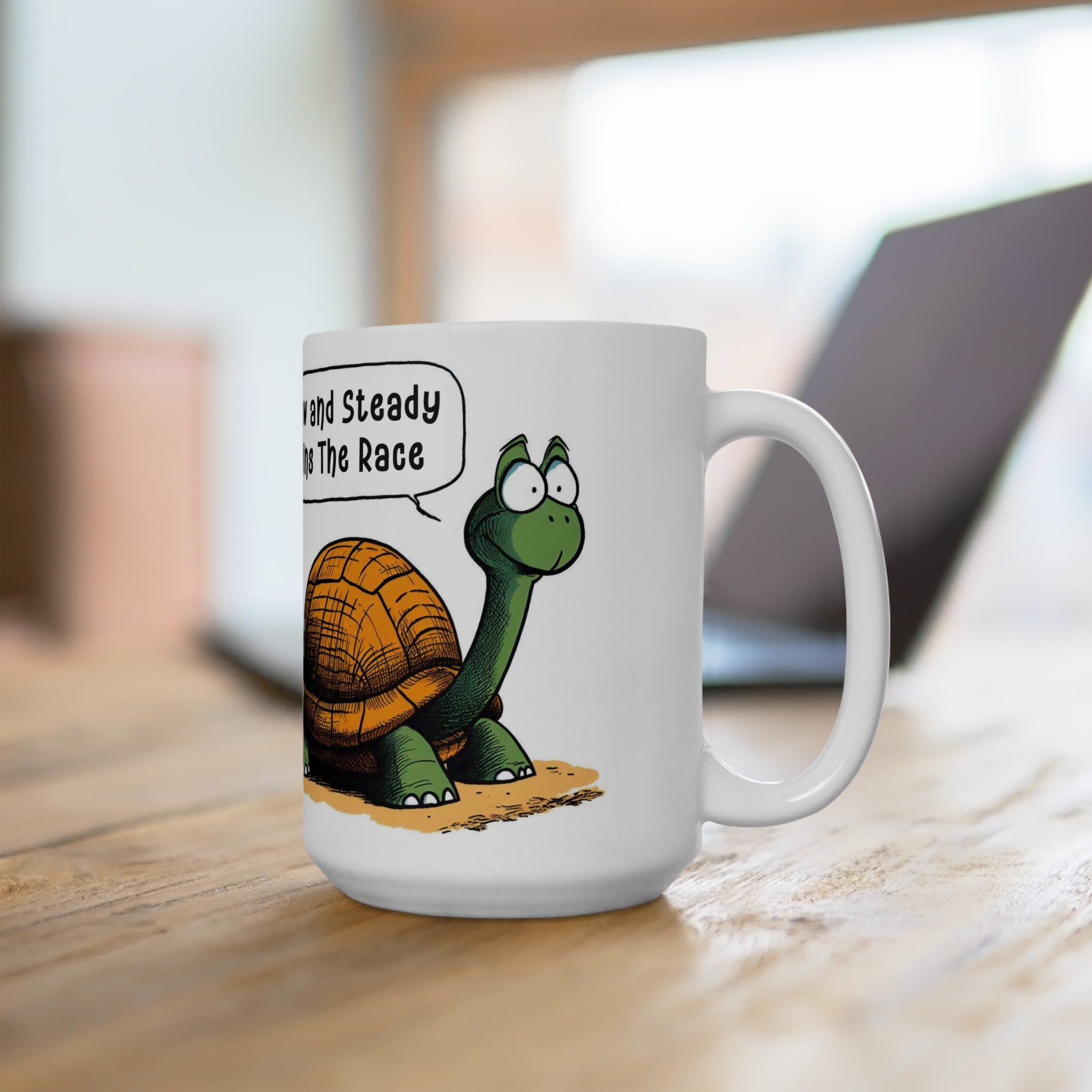 Tortoise "Slow And Steady Wins The Race" Ceramic Mug 15oz