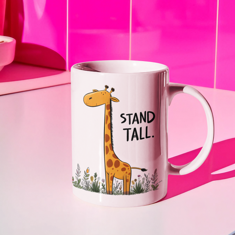 Giraffe "Stand tall" Ceramic Mug 15oz