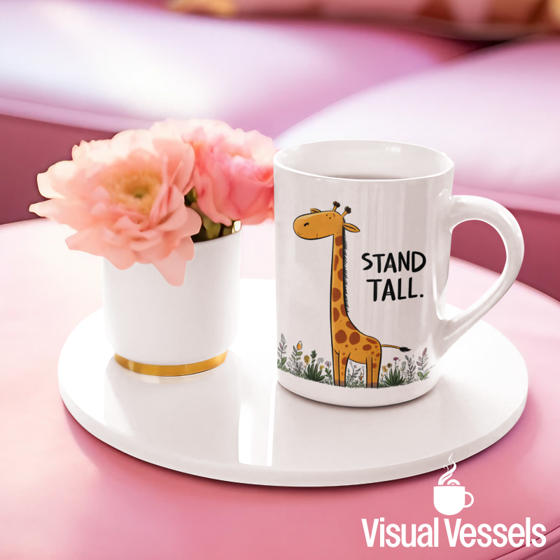 Giraffe "Stand tall" Ceramic Mug 15oz