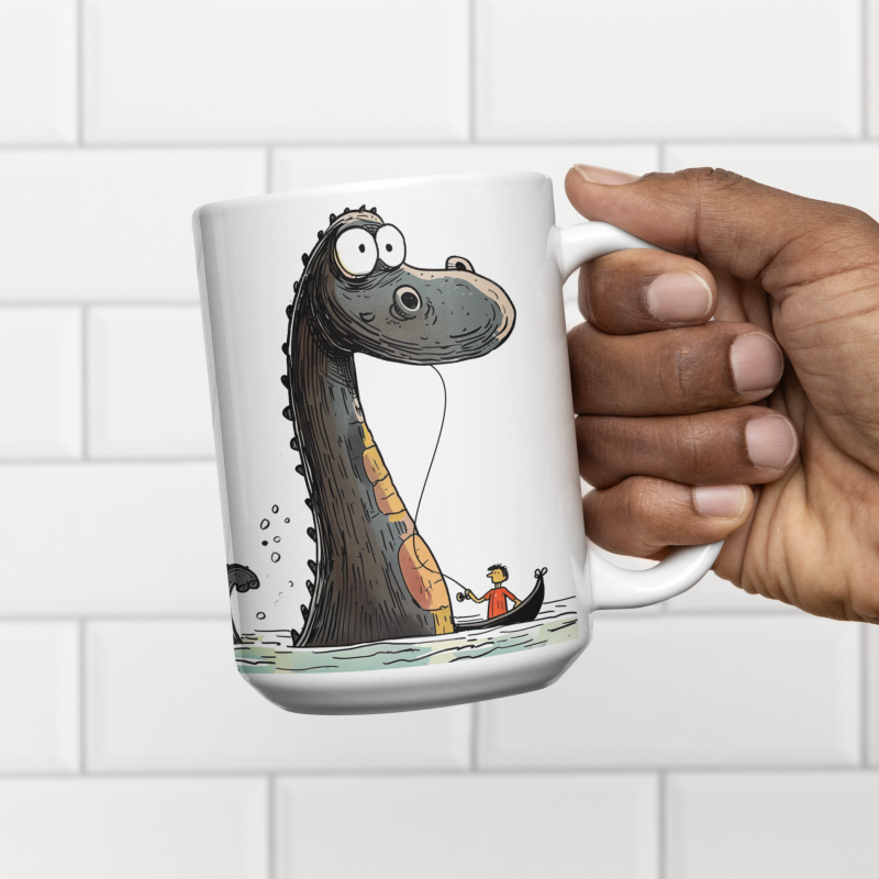 Sea Serpent "It Was This Big" Ceramic Mug 15oz