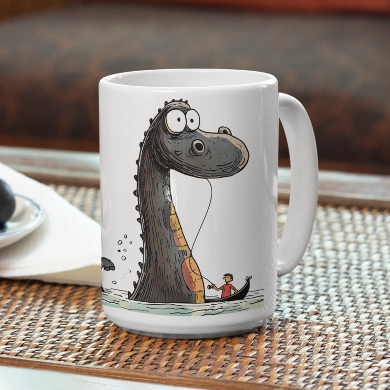 Sea Serpent "It Was This Big" Ceramic Mug 15oz