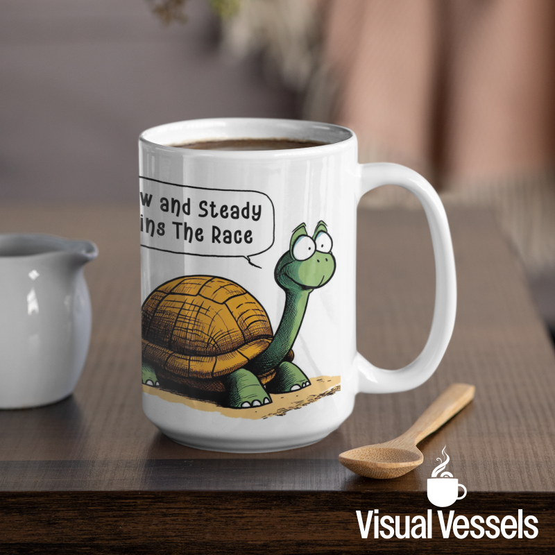 Tortoise "Slow And Steady Wins The Race" Ceramic Mug 15oz