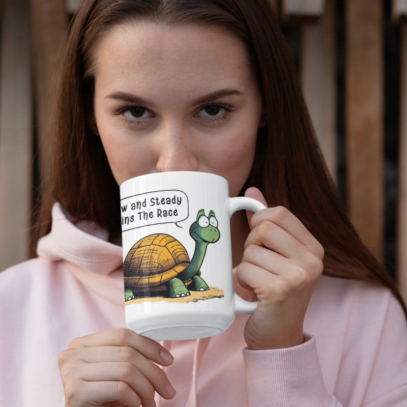 Tortoise "Slow And Steady Wins The Race" Ceramic Mug 15oz