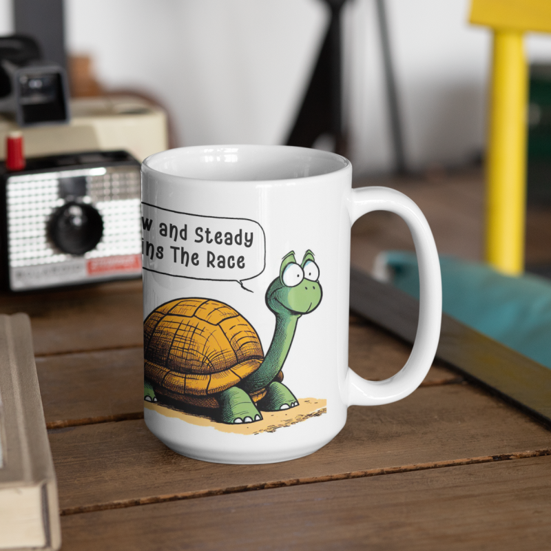 Tortoise "Slow And Steady Wins The Race" Ceramic Mug 15oz