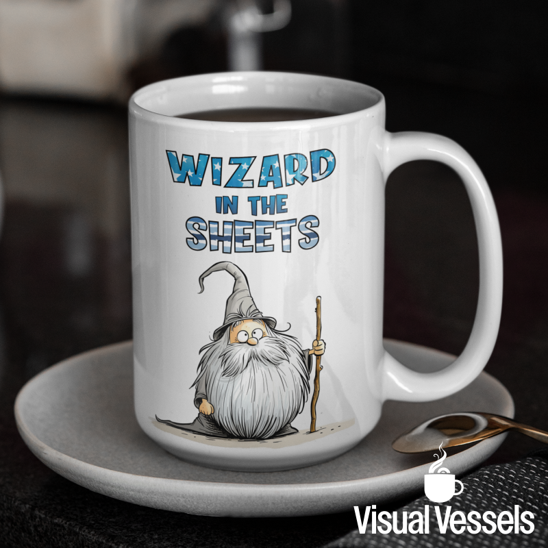 Cute Wizard "Wizard In The Sheets" Ceramic Mug 15oz