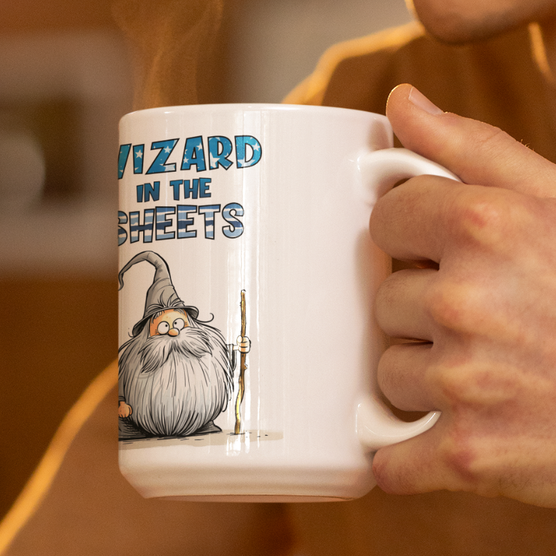 Cute Wizard "Wizard In The Sheets" Ceramic Mug 15oz