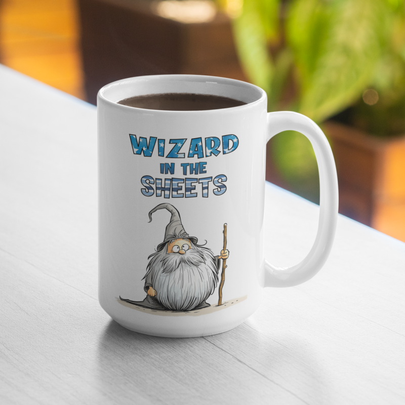 Cute Wizard "Wizard In The Sheets" Ceramic Mug 15oz