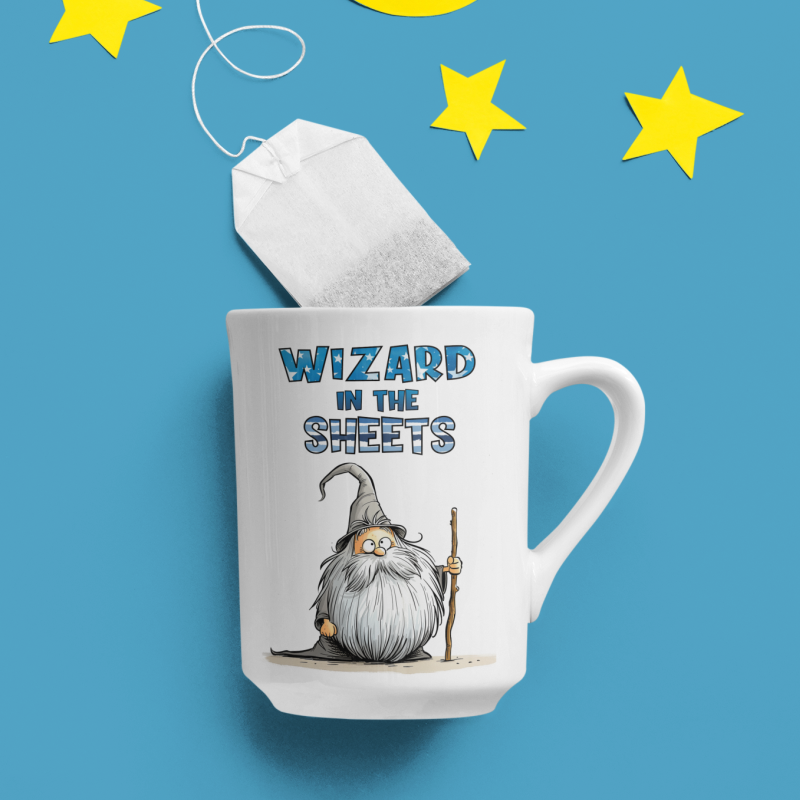 Cute Wizard "Wizard In The Sheets" Ceramic Mug 15oz