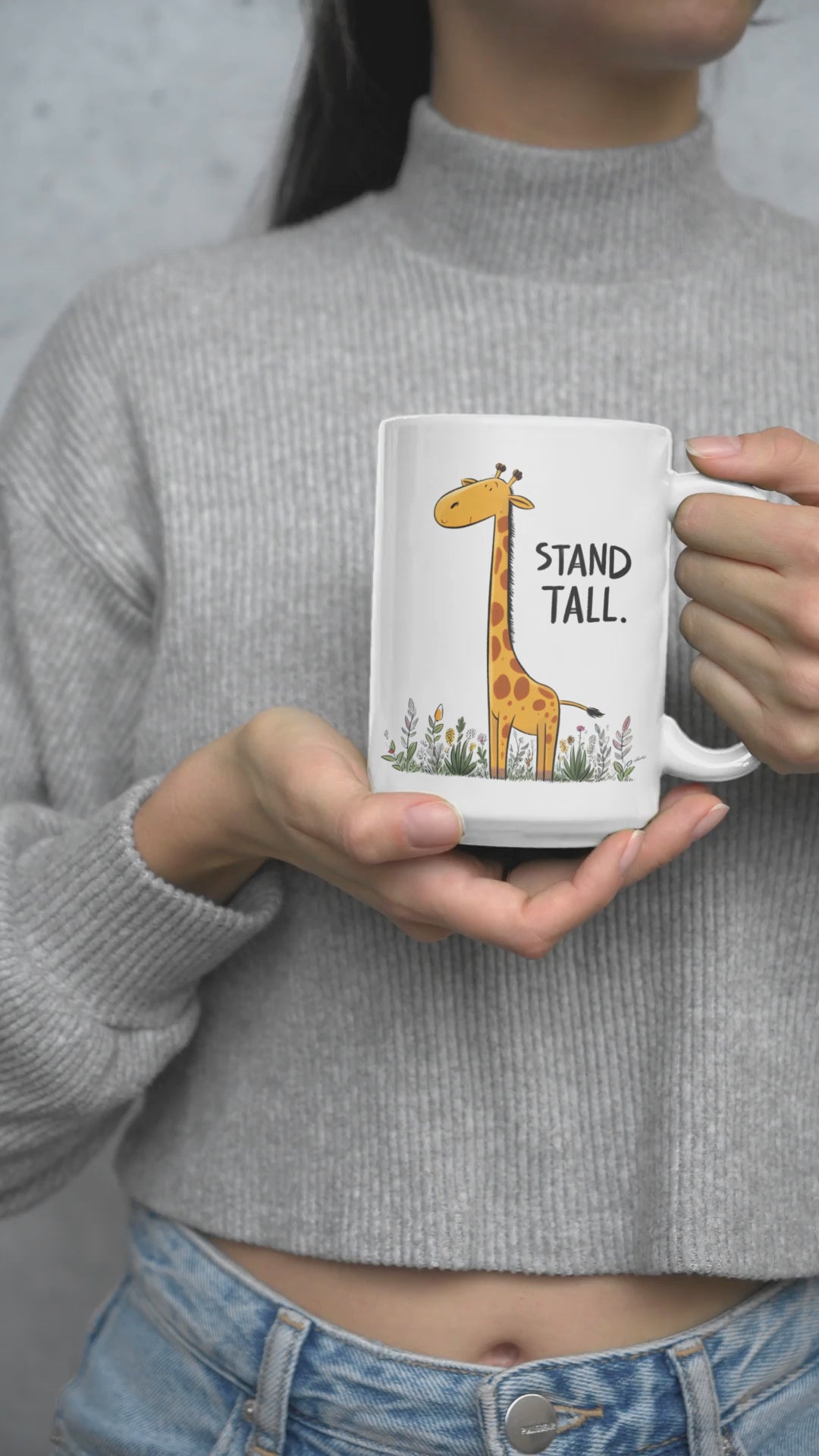 Giraffe "Stand tall" Ceramic Mug 15oz