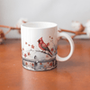 Printify Mug 11oz Cardinals and Stars Ceramic Mug / Teacup 11oz