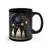 Printify Mug 11oz Charming Ghosts Black Ceramic Mug / Teacup 11oz