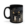 Printify Mug 11oz Charming Ghosts Black Ceramic Mug / Teacup 11oz