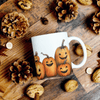 Printify Mug 11oz Happy Jack-o'-Lanterns Ceramic Mug / Teacup 11oz