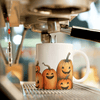 Printify Mug 11oz Happy Jack-o'-Lanterns Ceramic Mug / Teacup 11oz